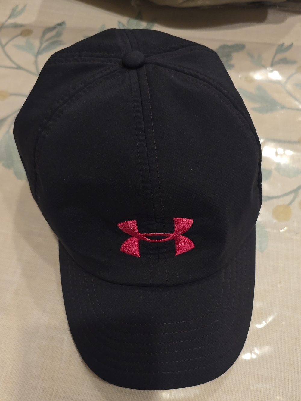 Under Armour Black Cap with Pink Embroidered Logo